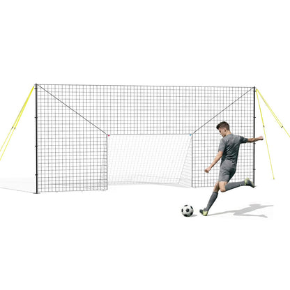 3-in-1 Soccer Goal with Rebounder & Backstop Net, Soccer Training Equipment for Backyard, Soccer Rebounder for Shooting, Passing & Ball Control, Kids & Youth (Junior)