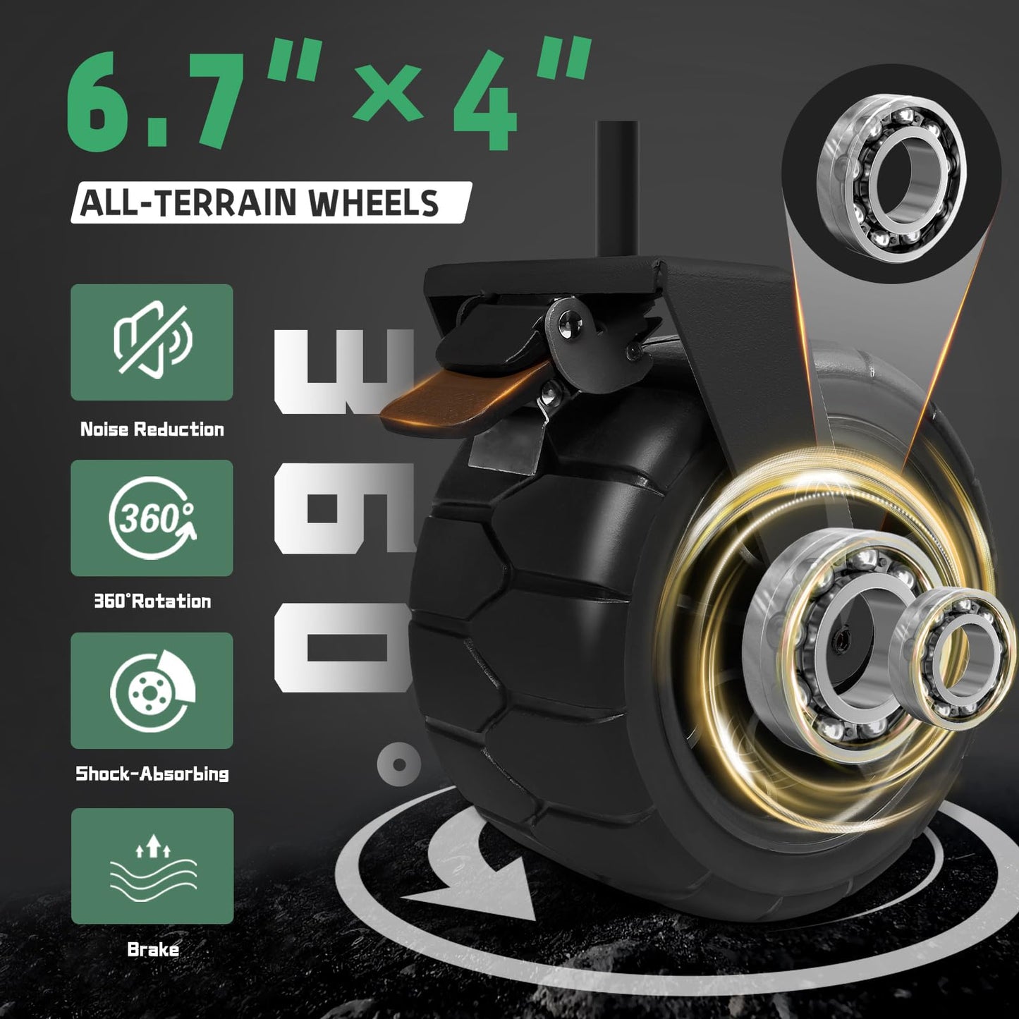 Whitsunday Heavy Duty Collapsible Wagon, 440Lbs Folding Beach Wagon Cart, All Terrain Wheel & Extra Large Utility Camping Park with Table