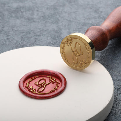 Yoption 26 Letters A-Z Initial Alphabet Wax Seal Stamp Kit, Vintage Handwritten Letter Sealing Wax Stamp with 2pcs Wooden Handles (A-Z)