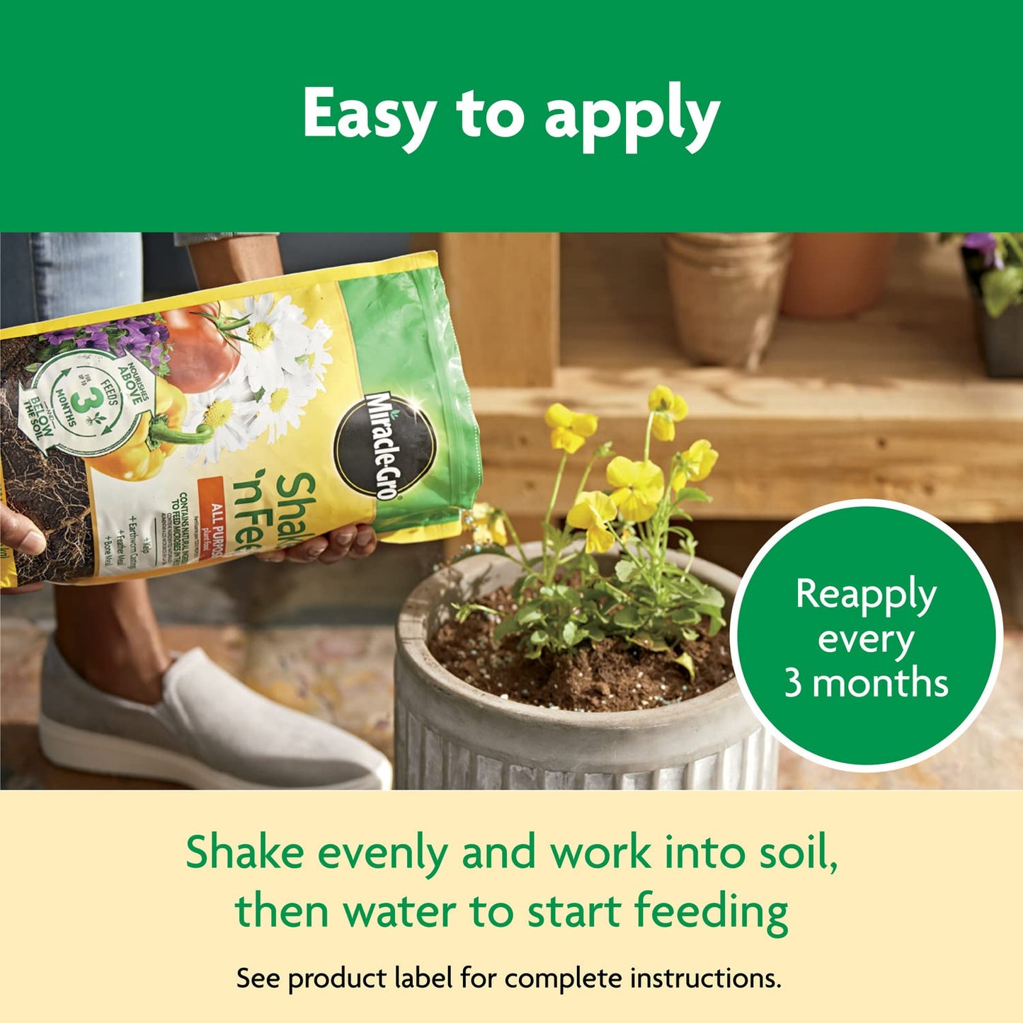 Miracle-Gro Shake 'N Feed All Purpose Plant Food - 8 lbs for Indoor & Outdoor Plants, Feeds for 3 Months