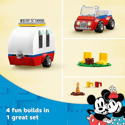 Lego Disney Mickey Mouse and Minnie Mouse's Camping Trip 10777 Building Toy with Camper Van Car &amp Pluto Figure for Kids 4 Plus Years Old