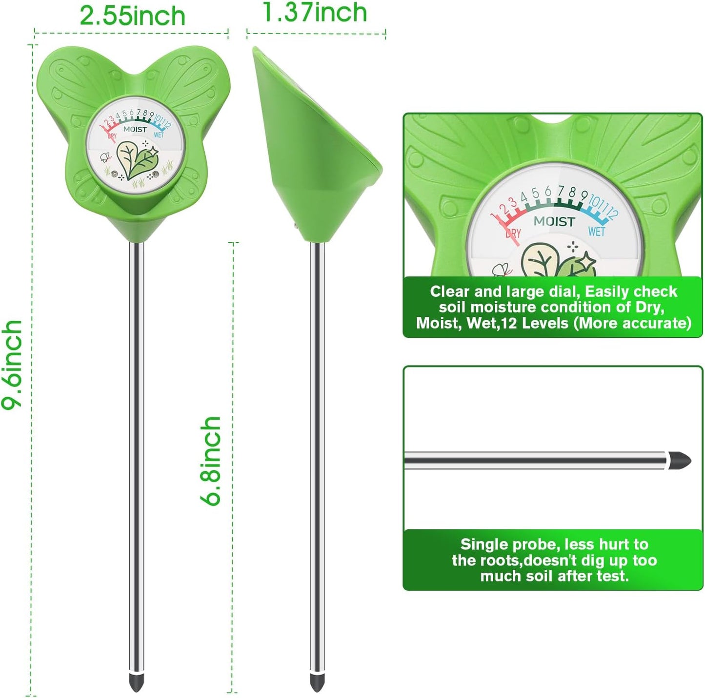 UNIWA Soil Moisture Meter - Essential Plant Water Monitor for Indoor & Outdoor Gardening