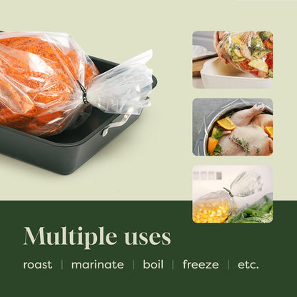 Oasier Oven Bags, Holds Up to 8 Pounds, 25 Count, Large Size 16" x 17.5", Roasting Bags for Oven Cooking & Baking, Easy Clean Lock in Flavor & Moisture