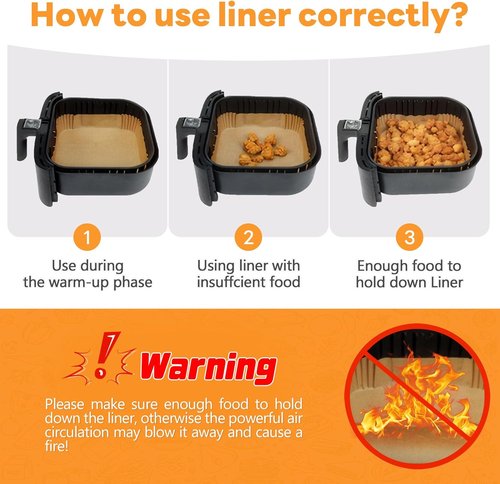 COSORI Small Air Fryer Liners - Disposable Parchment Paper Baking Sheets for 2 Qt Air Fryers