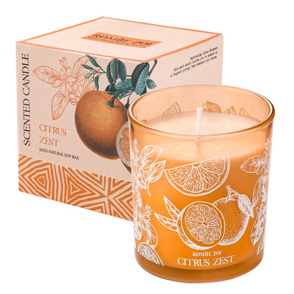 ROMIIE ZOI Scented Candle - Citrus - 6oz Aromatherapy Soy Wax Jar Candle for Home, Gifts for Women - 170g