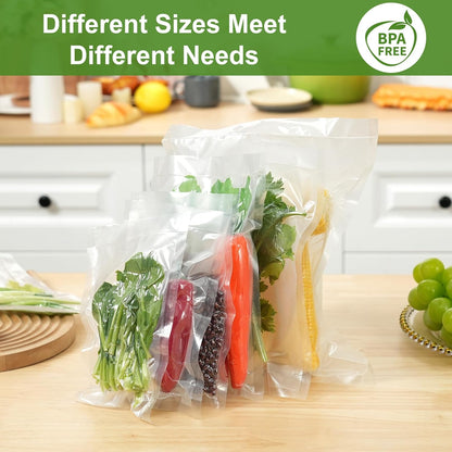 Vacuum Sealer Bags - 150 Precut Food Saver Bags | BPA Free, Puncture Resistant, Meal Prep Sizes