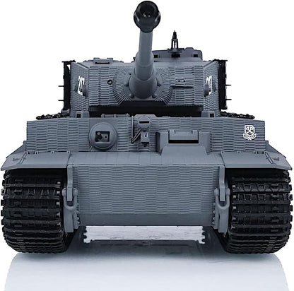 POCO DIVO German Tiger I Heavy Tank 1/24 Infrared IR Combat Panzer RTR 2.4Ghz RC Armored Vehicle Taigen 3841-11-M Standard Paintless Middle Version Sound Light Recoil WWII Military Model Gray