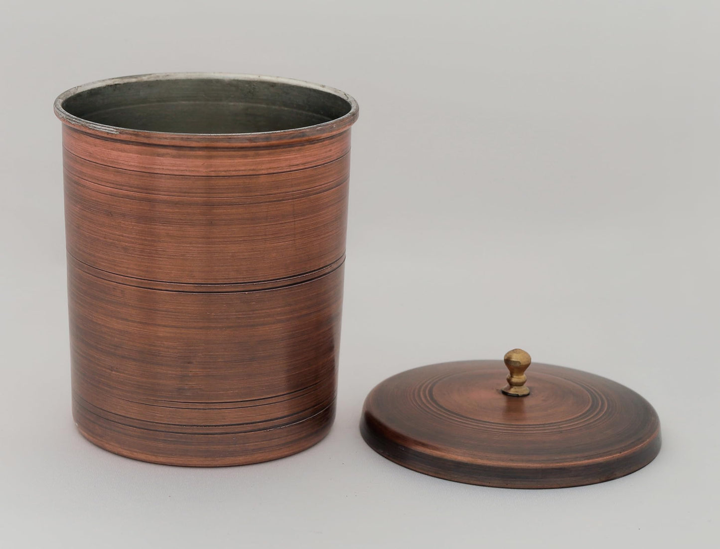 Handcrafted Copper Kitchen Canisters Set of 3 - Antique Finish Storage Containers with Lids - Rustic Decorative Jars for Coffee, Tea, Sugar, Spices