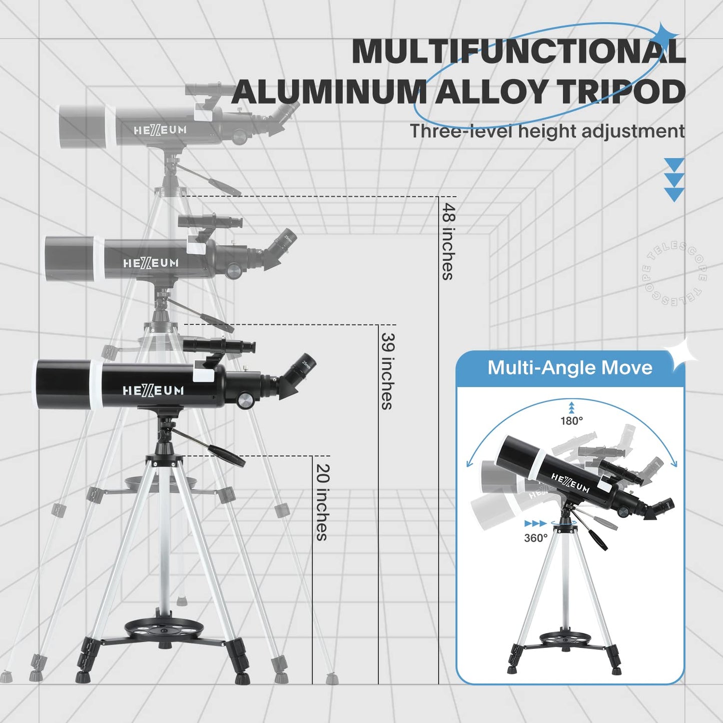 Koolpte Telescope for Adults & Beginner Astronomers - 80mm Aperture 600mm Fully Multi-Coated High Transmission Coatings with AZ Mount Tripod Phone Adapter, Carrying Bag, Wireless Control.