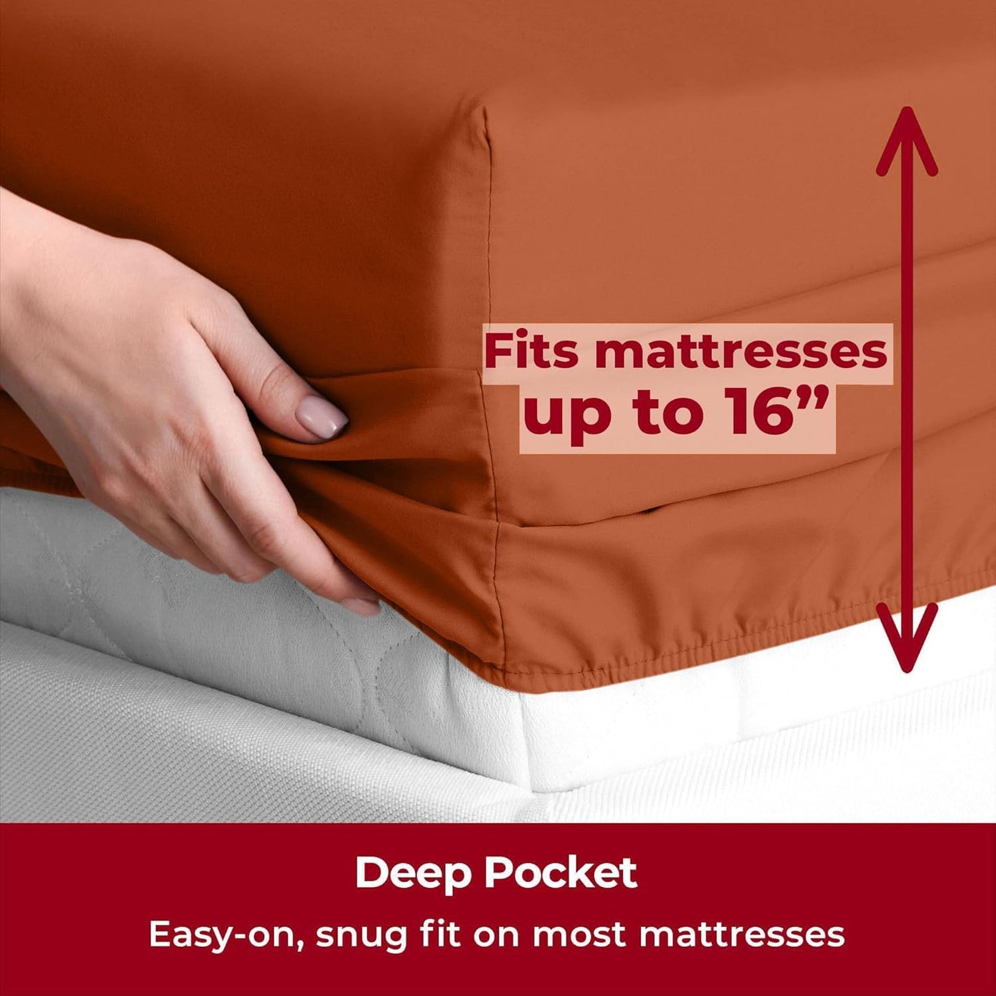 Mellanni Twin Sheets Set - 3 PC Luxury Bedding Collection | Extra Soft, Cooling, Wrinkle-Resistant (Twin, Terracotta)