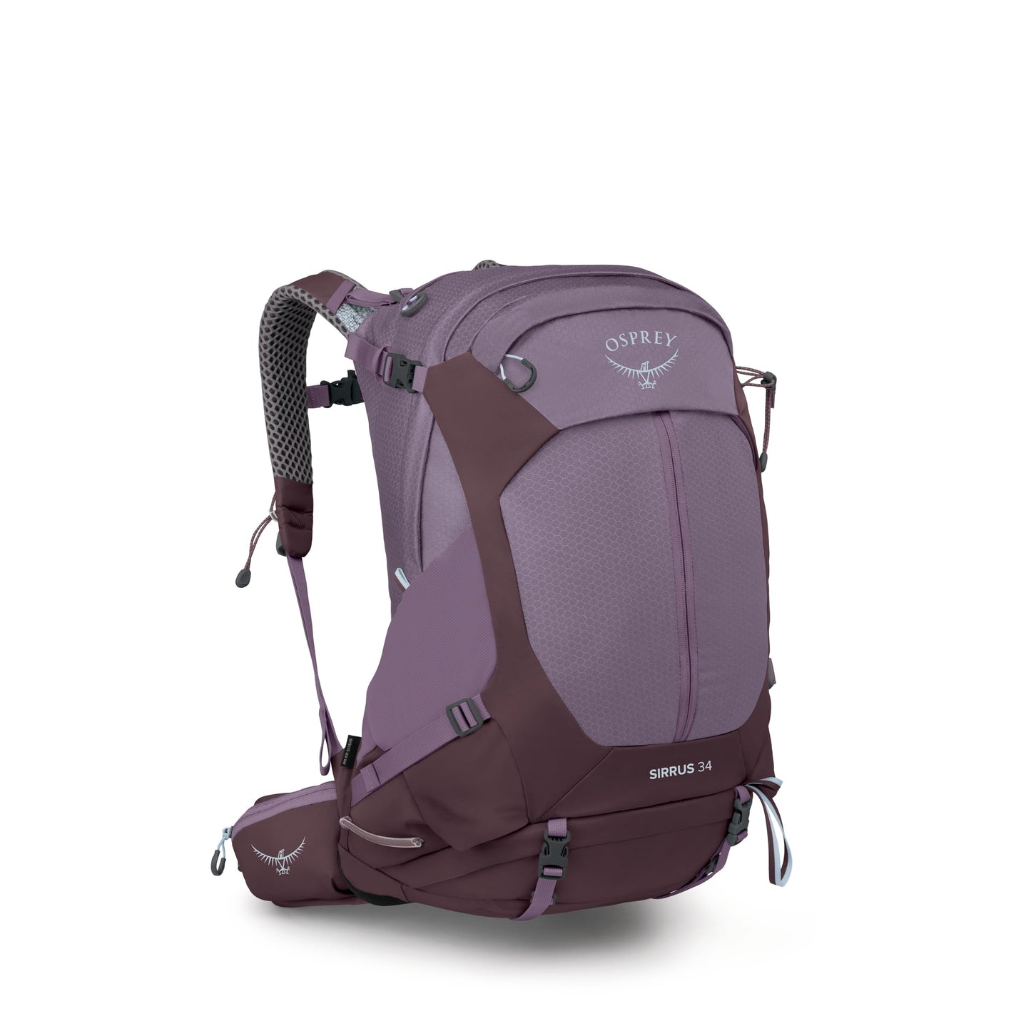 Osprey Sirrus 34L Women's Hiking Backpack - Camping Bag with Waterproof Raincover, Bottle Pockets, & Gear Straps, Purple Dusk