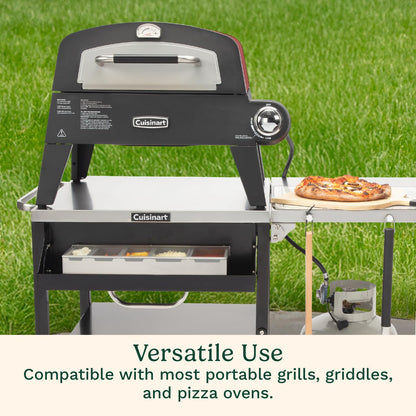 Cuisinart Prep ‘n Cook Outdoor Table and Grill Stand, Stainless Steel Folding Table with Wheels, 48” x 24” Prep Station for Home BBQ, Tailgates, Cookouts