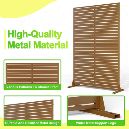 Garvee Metal Privacy Screen Outdoor, 72" h×47" w Balcony Patio Privacy Screen, Freestanding Privacy Fence, Decorative Panel, Patio Room Divider for Garden, Balcony, Deck
