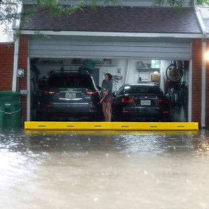 LTCANOPY Flood Barrier 10Ft Length 12Inch Height, Flood Sandbag Alternative, Lightweight Water Filled Flood Control Barrier,Reusable PVC Flood Prevention Tube for Door Garage Home（Yellow)