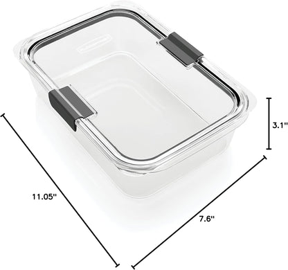 Rubbermaid Brilliance Large Food Storage Container - 9.6 Cup, BPA-Free, Leak-Proof & Clear