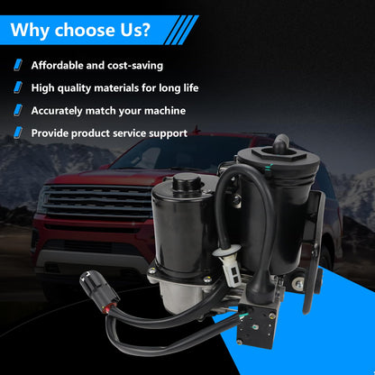 Air Suspension Compressor Pump Compatible with Ford Expedition Lincoln Navigator 2007-2018 with Bracket OEM Number Replacement 949-202 7L1Z5319AE 7L1Z5319A