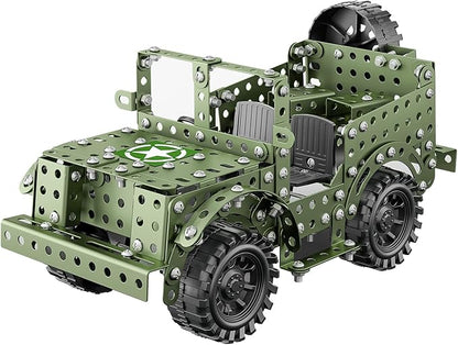 Lucky Doug STEM Building Projects Model Truck Set - Building Toys for Kids Ages 8-12 Assembly Science Army Toys for Boys 8 9 10 11 Years Old