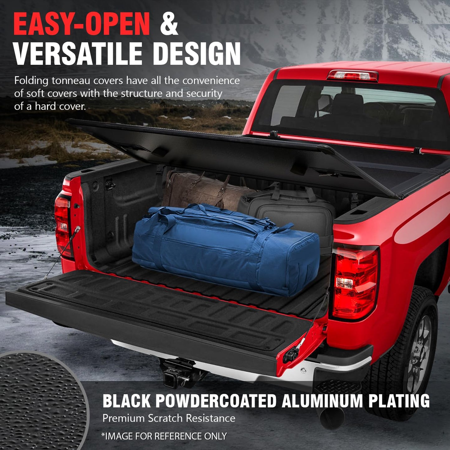 DNA MOTORING New Upgrade Truck Bed Top Hard Solid Tri-Fold Tonneau Cover Compatible with 04-12 Colorado / Canyon 6' Bed, TTC-HARD-041