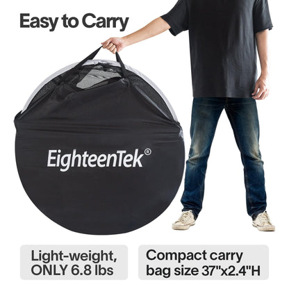 EighteenTek® Shower Tent Changing Room 2 Rooms Outdoor Pop Up Camping Portable Privacy Dressing Shelter 83"x43"x80"H