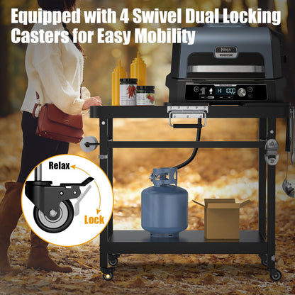 Universal Grill Stand and Griddle Pan & Rack for Ninja Woodfire XL OG800 & OG900 Series Grills,Accessories for Ninja OG951 OG850 OG952 XSKGRDPLT Pro Connect XL