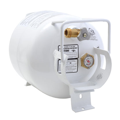 Flame King YSN201HZL 20-LB Steel Horizontal Propane Tank Cylinder for Fire Pits and Tables, Patio Heaters, Barbeques, RVs, and Truck Campers, White