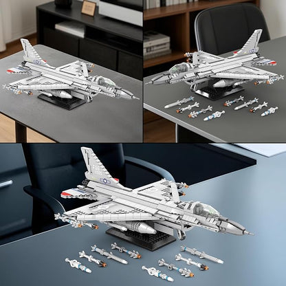 Reobrix F-16 Fighter Jet Building SetsMilitary Fighter Display ModelAir Force Building Block Set 33027Fighting Falcon Airplane Army Construction SetToys Gifts for Military Fans and Kid 14+1377PCS