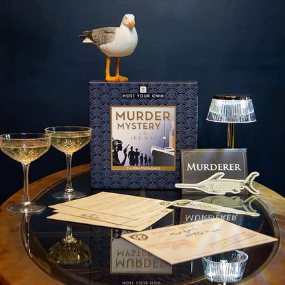 Talking Tables Reusable Murder Mystery Game Death on The Boat Interactive Family Dinner Party Games Night Halloween Christmas Solve The Crime Case Detective Clues Age 16+ 5-12 Players
