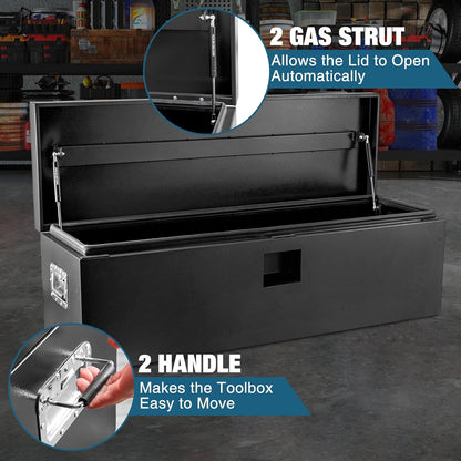 ExploreHorizon Steel Heavy Duty Truck Bed Tool Box, Door with Double Sided Hydraulics Rods for Trailer Truck Pick Ups