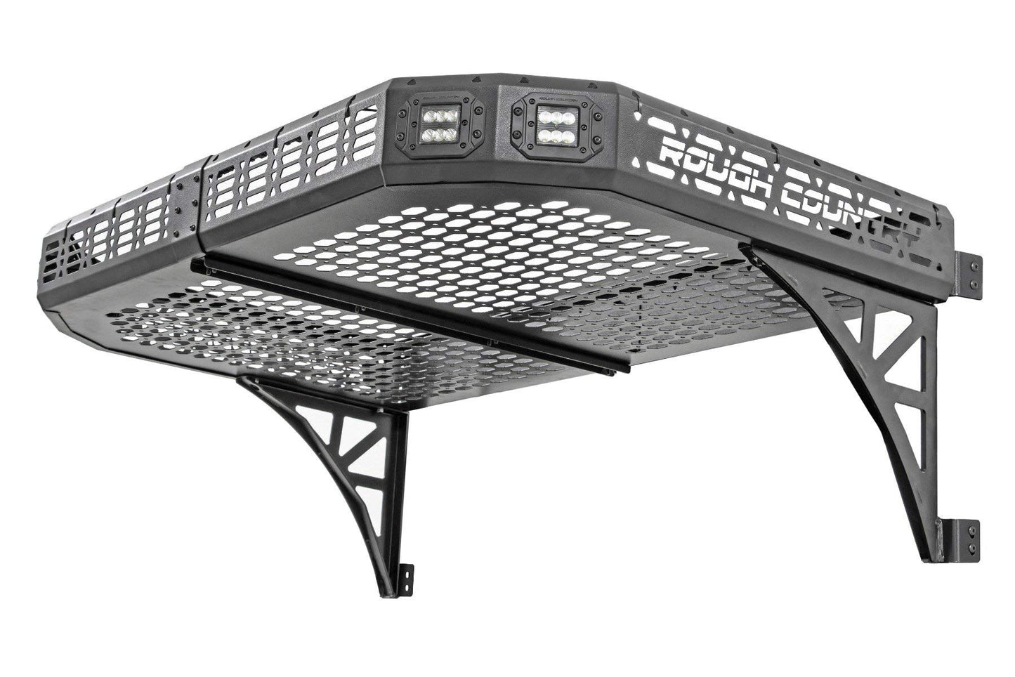 Rough Country Rear Cargo Rack for Polaris Ranger 1000 & XP 1000 - Heavy-Duty Steel with Tie-Down Mesh Panels, Easy Bolt-On Install