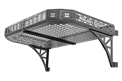 Rough Country Rear Cargo Rack for Polaris Ranger 1000 & XP 1000 - Heavy-Duty Steel with Tie-Down Mesh Panels, Easy Bolt-On Install