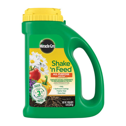 Miracle-Gro Shake 'N Feed All Purpose Plant Food - Ideal for Indoor & Outdoor Plants, 4.5 lbs.