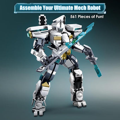 Mech Robot Building Sets Easter 561 PCS Transforming Mecha Robot Model Kit Creative Building Display Gift Christmas Birthday Ages 14+