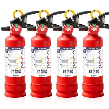 Ougist ABC Fire Extinguisher for Home & Vehicle - 2.5 lb 1-A:10-B:C Rated, Dry Chemical Fire Safety with Quick-Release Handle, Certified for Kitchen/Car/Boat Use-Model FF1KG 4Pack