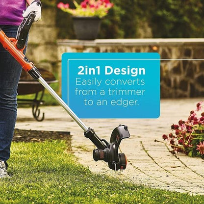 BLACK+DECKER 40V Max Cordless Sweeper & String Trimmer - Battery & Charger Included | Efficient Lawn Care