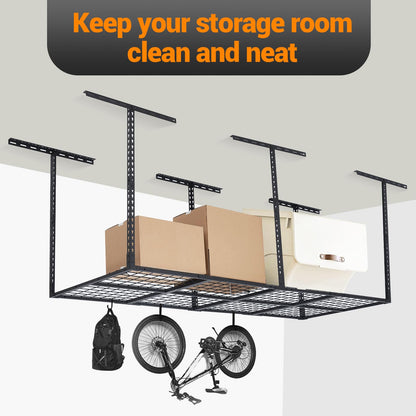 GarveeHome Garage Ceiling Storage Racks - Heavy Duty, 96'' * 36'', Adjustable Cold Rolled Steel Racks, 600 lb. Loading Weight Capacity