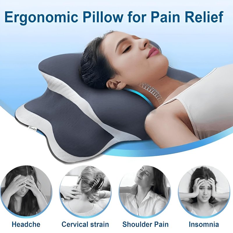 RUFOUS Orthopedic Cervical Pillow for Neck Pain Relief – Adjustable Contour Memory Foam, Dual-Height (4.3"/3.5"), Cooling Washable Cover, Orthopedic Neck Support for Side & Back Sleepers