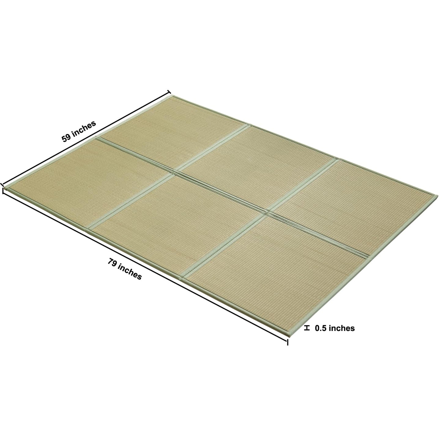 KITBRHOME Japanese Tatami Mat,(Queen, 79" x 59" x 0.5") 100% Rush Grass Portable Folding Mat Futon Mattress Firm Traditional Floor Bed (Queen)