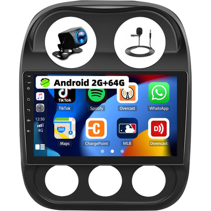 [2GB+64GB] Android 13 Car Radio for Jeep Compass Patriot 2010-2016 with Wireless Carplay Android Auto,10.1 ' 1080P Touchscreen Head Unit Bluetooth WiFi GPS 26-UI Mirror Link SWC Rear Cam+ USB Canbus
