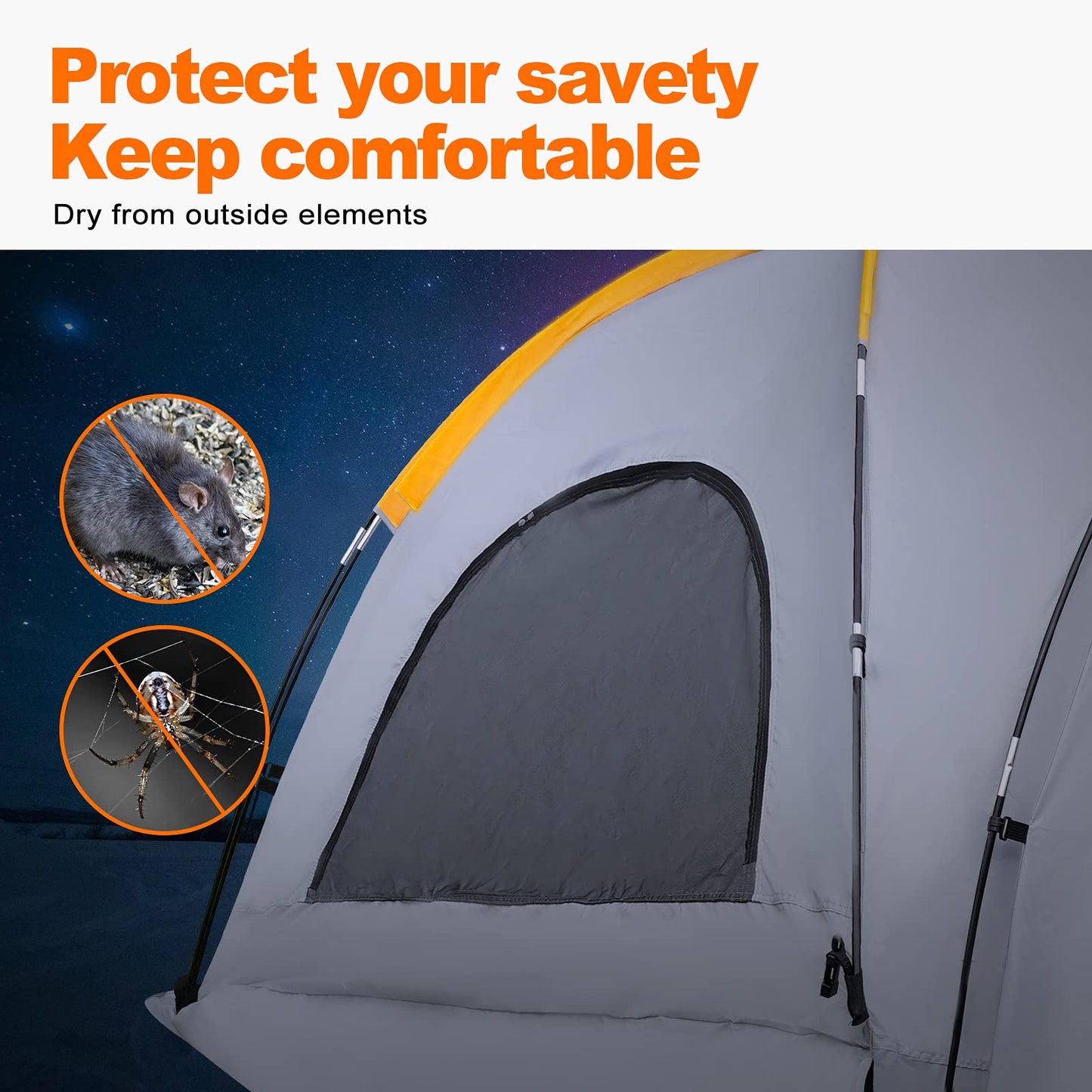 Pickup Truck Bed Tent, Gladiator Truck Tent 5.5ft with Removable Rainfly and Carrying Case, Pickup for 5-5.5ft Bed for Jeep Gladiator Full-Size Compact