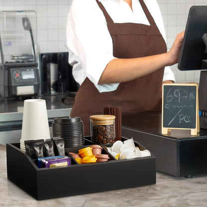 GCWSTJK Black Coffee Station Organizer for Countertop, Coffee Bar Accessories and Organizer, Coffee Pod Holder Storage Basket for K Cup Sugar Tea