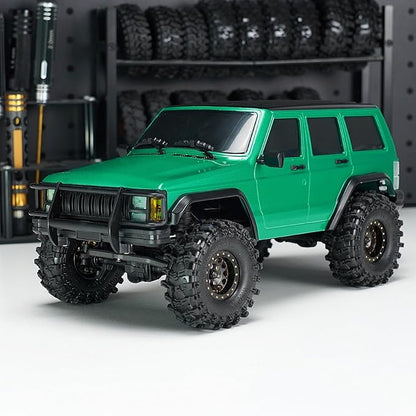 INJORA 6.10in 133g Wheelbase ABS Hardtop Cherokee Body for TRX4M Bronco Defender Chassis 1/18 RC Crawler Upgrade(Green)