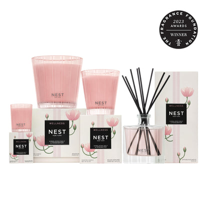NEST New York Scented Votive Candle, Himalayan Salt & Rosewater - 2 oz - Up to 28-Hour Burn Time - Reusable Glass Vessel