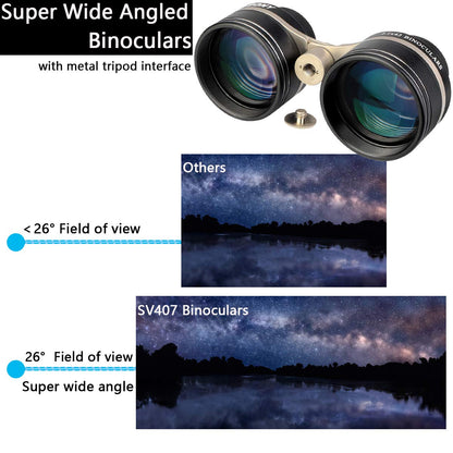 SVBONY SV407 2 1x42mm Binoculars and 2 Telescope Moon Filter Bundle,6° Field of View, Fully Multi-Coated, IPX6 Waterproof,Enhanced Lunar and Planetary Observation, Metal Frame Optical Glass