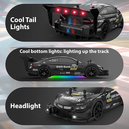 RC Drift Car 1/20 Scale 2.4GHz 4WD Remote Control Car with Led Lights 22KM/H High Speed Rechargeable Batteries Racing Sport Cars RC Cars for Kids Boys Girls Adults Gifts Birthday Christmas