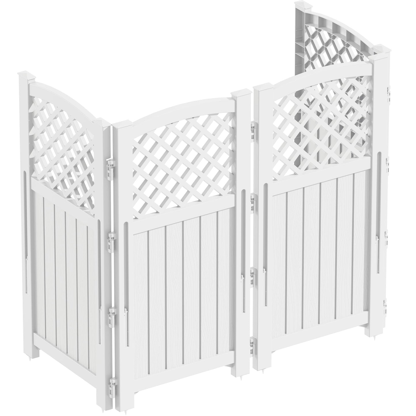 Greesum Outdoor Air Conditioner Fence, Privacy Screen 4 Panels for Trash Can Enclosure&Pool Equipment, 43.5”(H) x 22.62”(W) Per Panel, White
