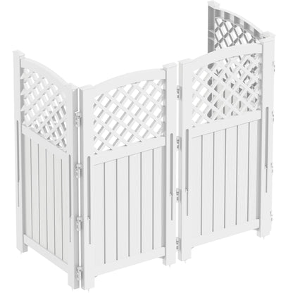 Greesum Outdoor Air Conditioner Fence, Privacy Screen 4 Panels for Trash Can Enclosure&Pool Equipment, 43.5”(H) x 22.62”(W) Per Panel, White