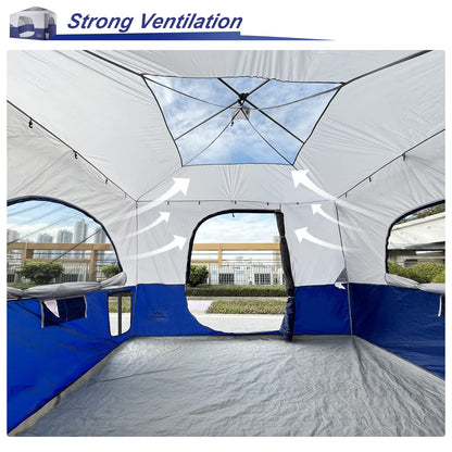 KAMPKEEPER Camping Inner Tent for Pop Up Canopy, Converts 10'x10' Straight Leg Canopy into Camping Tent–Fully Vented Roof(Top & Frame NOT Included) (Navy Blue, with Dog Hole)