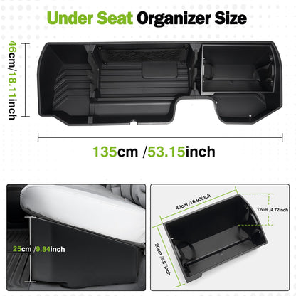 Mixsuper Liner Under Seat Storage for 2019-2026 Chevy Silverado 1500/GM Sierra 1500 & 2020-2025 Silverado/Sierra 2500HD/3500HD, ABS 6PCS Kit with Mesh Pocket & Inner Bin, Silverado Accessories Black