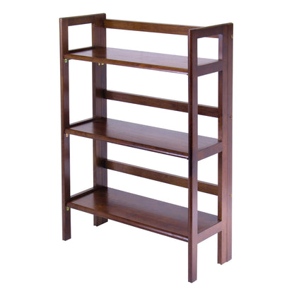 Winsome Torino 3-Pc Folding Bookcase w/Fabric Baskets, Walnut/Black (94395)