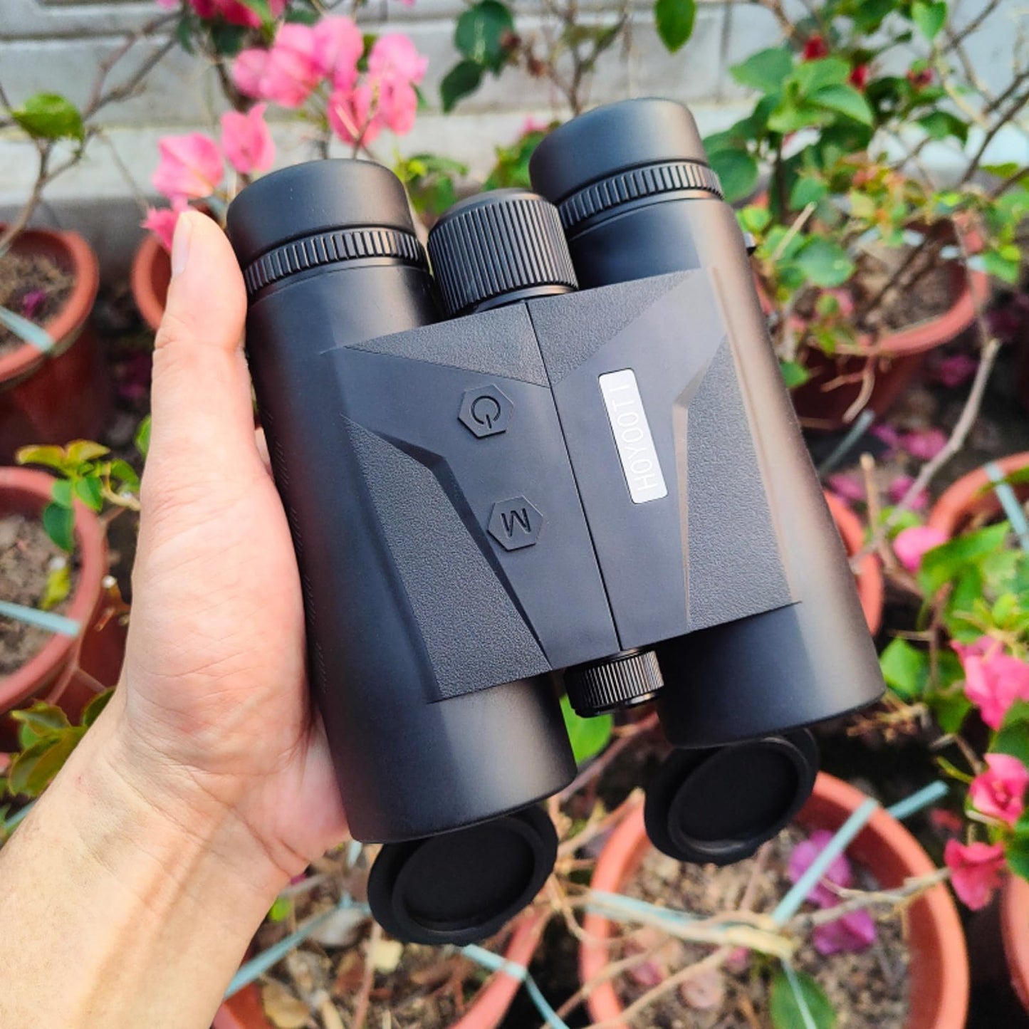 HOYOOTI 10X42 Rangefinder Binoculars with BAK4 Prism Compact Laser Rangefing Angle Scan Distance Long Range High Accuracy Waterpoof Fogproof (Green, 2000YD)